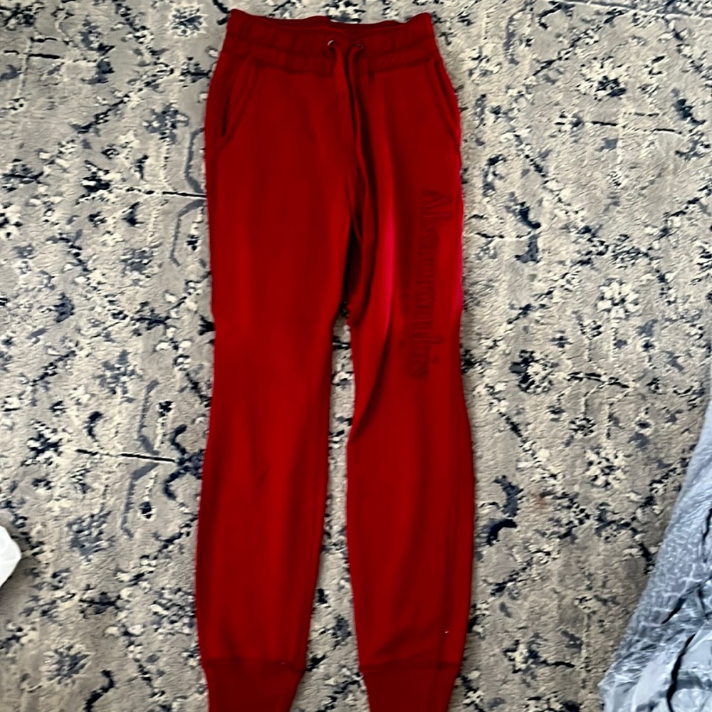Abercrombie kids, sweatpants they are color red and they XS Junior size